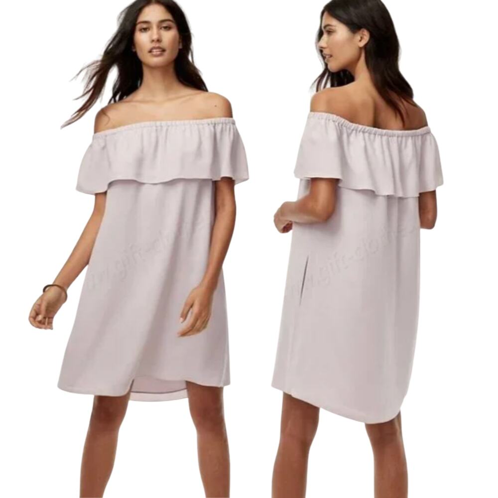 Wilfred Aritzia Neuchatel Mini Dress Off Shoulder Preppy Vacation Boho Casual S